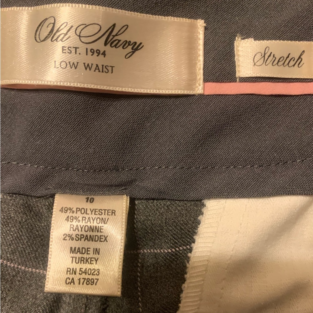 Vintage Old Navy low waist grey checked cuffed crop pant size 10 - Picture 5 of 5
